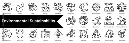 Environmental Sustainability icon sheet  collection