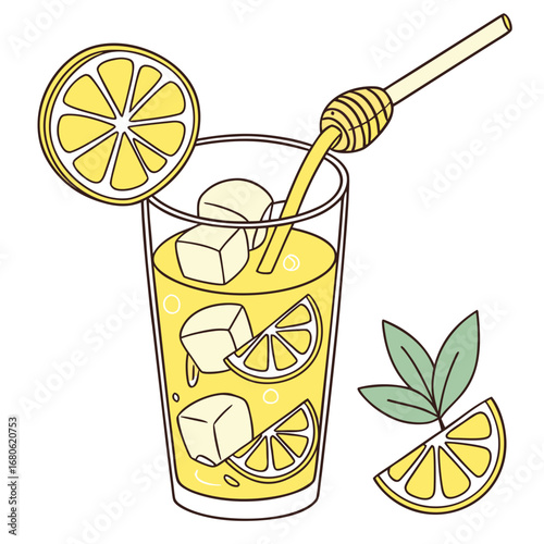 glass of lemonade with lemon