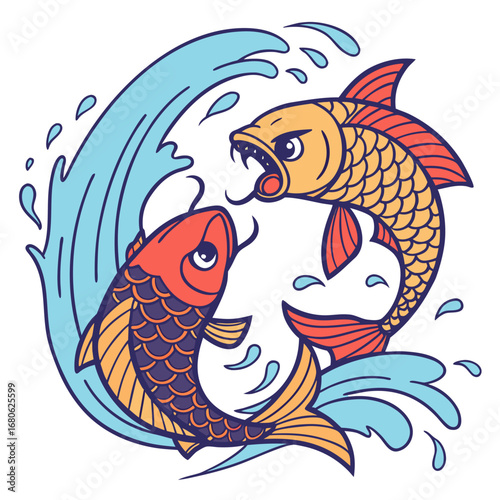 vector illustration of a fish