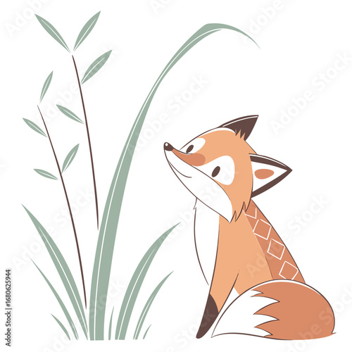 red fox and green grass