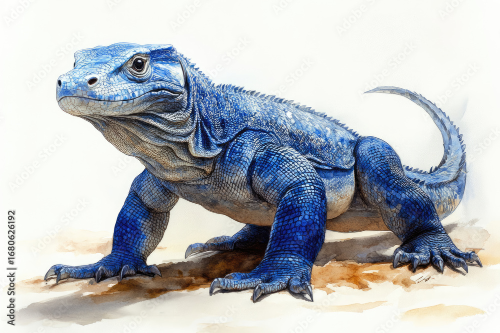 Obraz premium Side View of a Towering Elegant Watercolor Dragon