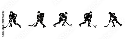 Ice Hockey Player Skating Vector Icon