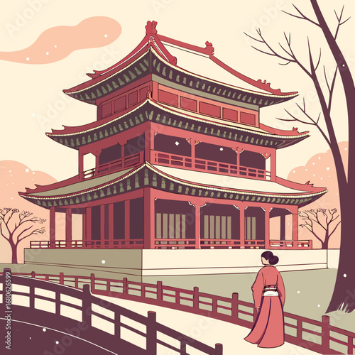 chinese temple in the morning