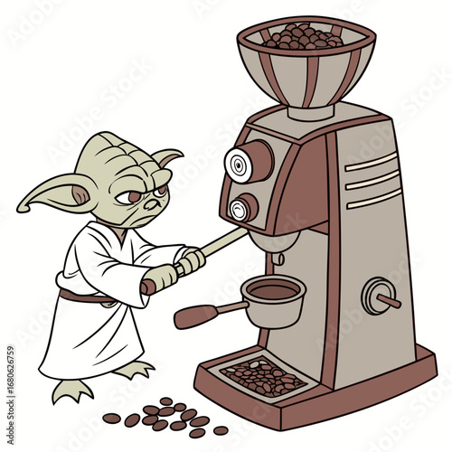 coffee grinder and coffee beans