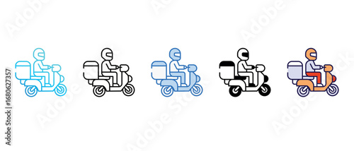 Delivery Bike Rider icon design with white background stock illustration