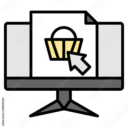 Web Shop lineal color icon