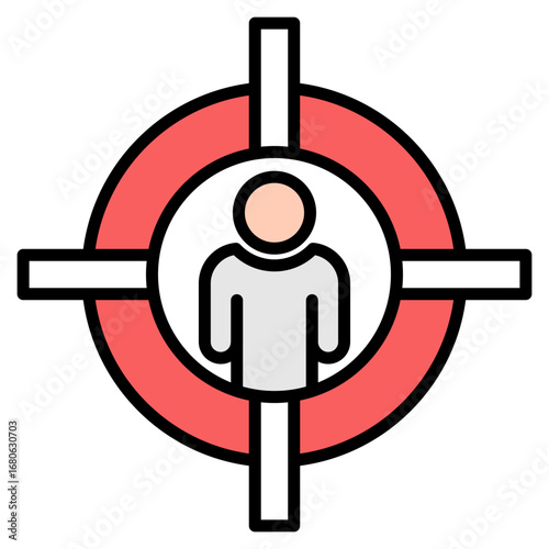 Target Group lineal color icon