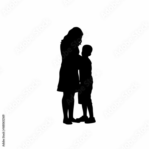 Silhouette of a mother embracing her son symbolizing forgiveness and reconciliation