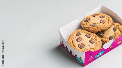 Wallpaper Mural A colorful cookie box with fun illustrations, isolated on a white background, advertising style, copy space. Torontodigital.ca