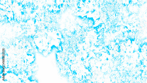 Abstract light blue and white texture with a frosty, crystalline appearance. Irregular organic patterns  ice, frozen surfaces, or watercolor stains. Cold, refreshing, and artistic feel with digital 