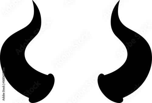 Devil horns icon silhouette vector flat illustration design.