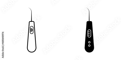  tooth cleaning tool icon white on background
