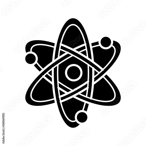  atomic energy symbol icon white on background