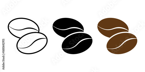  coffee beans icon white on background