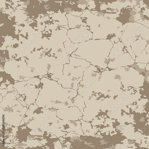Cracked beige textured surface with variations in shade. Aged, weathered look with intricate cracks, ideal for background use in graphic design.