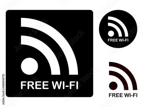 Free Wireless and Wi-Fi icon set for app, ui and website. Vector  illustration. 