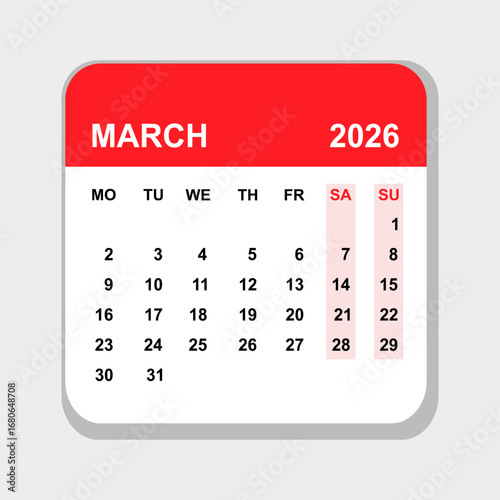 March 2026 Calendar Template