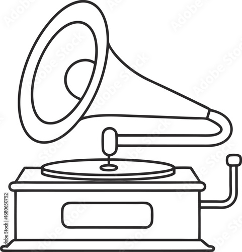 Antique gramophone, a timeless symbol of music history and vintage charm, perfect for retro themes and classic collections
