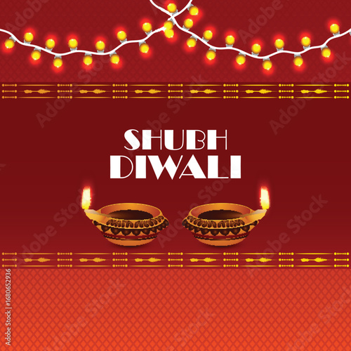 Happy diwali hindu festival celebration greeting card