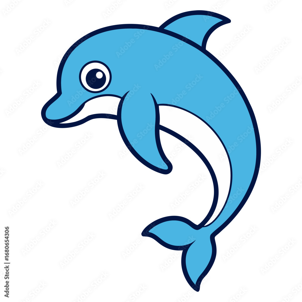 Naklejka premium vector illustration of a dolphin