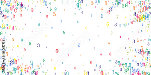 Scattered numbers. Colorful childish digits