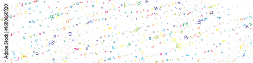 Scattered letters of latin alphabet. Colorful