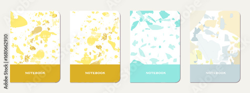 School diary cover design. Terrazzo abstract