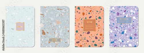 Notebook cover design. Terrazzo abstract