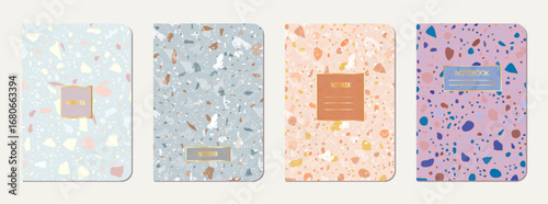 Note book cover design. Terrazzo abstract