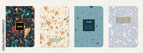 Notebook cover design. Terrazzo abstract