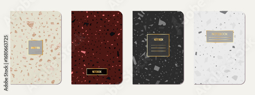 Notebook cover design. Terrazzo abstract