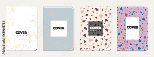 School diary cover design. Terrazzo abstract