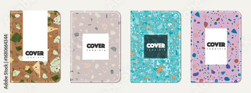 Notebook cover design. Terrazzo abstract