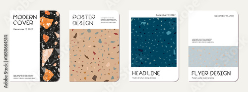 Notepad cover design. Terrazzo abstract