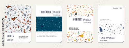 School diary cover design. Terrazzo abstract