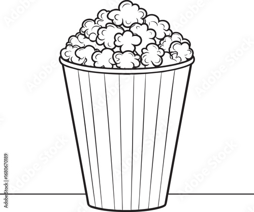 Black Vector of Popcorn | Silhouette Snack Illustration