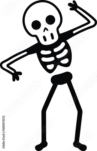 Skeleton dabbing Halloween illustration