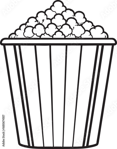 Black Vector of Popcorn | Silhouette Snack Illustration