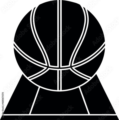 Basketball Trophy Icon Represents Sporting Achievement and Athletic Excellence in Competitions