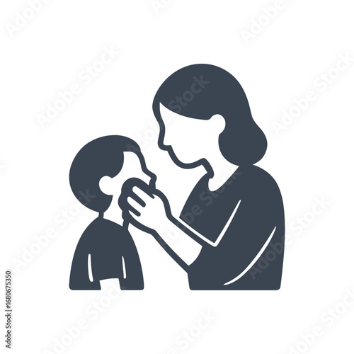 Mother Cleaning Face Icon