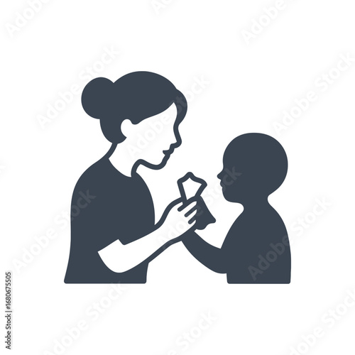 Mother Helping Tidy Icon