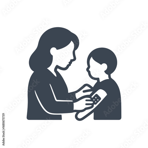 Mother Applying Bandage Icon