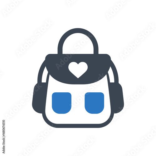 Diaper Bag with Heart Icon