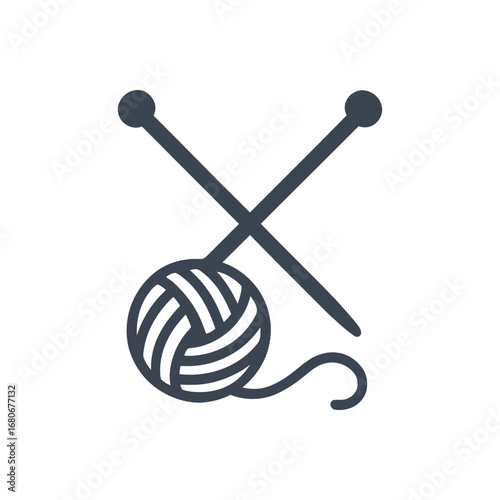 Knitting Needles and Yarn Icon