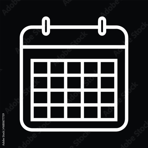 Monthly Calendar Grid Symbol