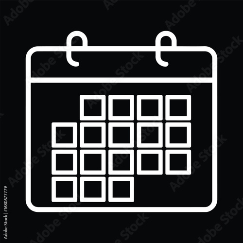Monthly Calendar Grid Symbol