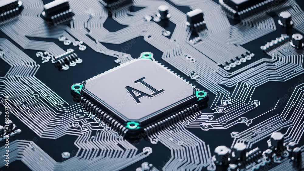 Representation of AI programming - Artificial Intelligence chip on a ...
