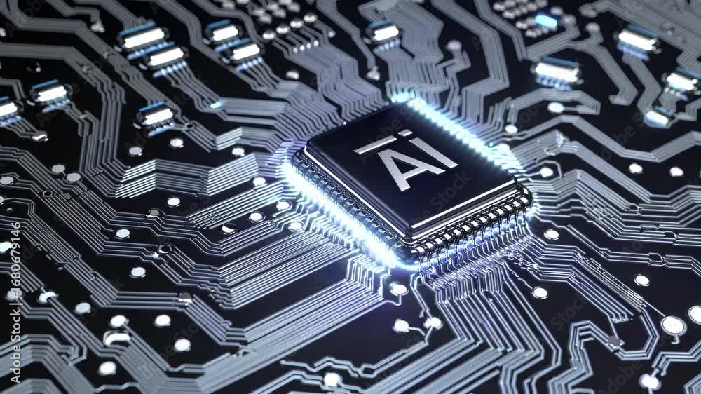 Representation of AI programming - Artificial Intelligence chip on a ...