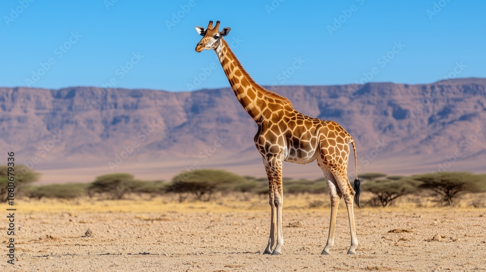 Obraz premium Somali Giraffe, commonly known as Reticulated Giraffe