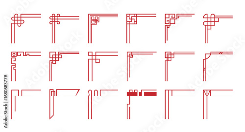 chinese frame corner ornament set traditional decorative